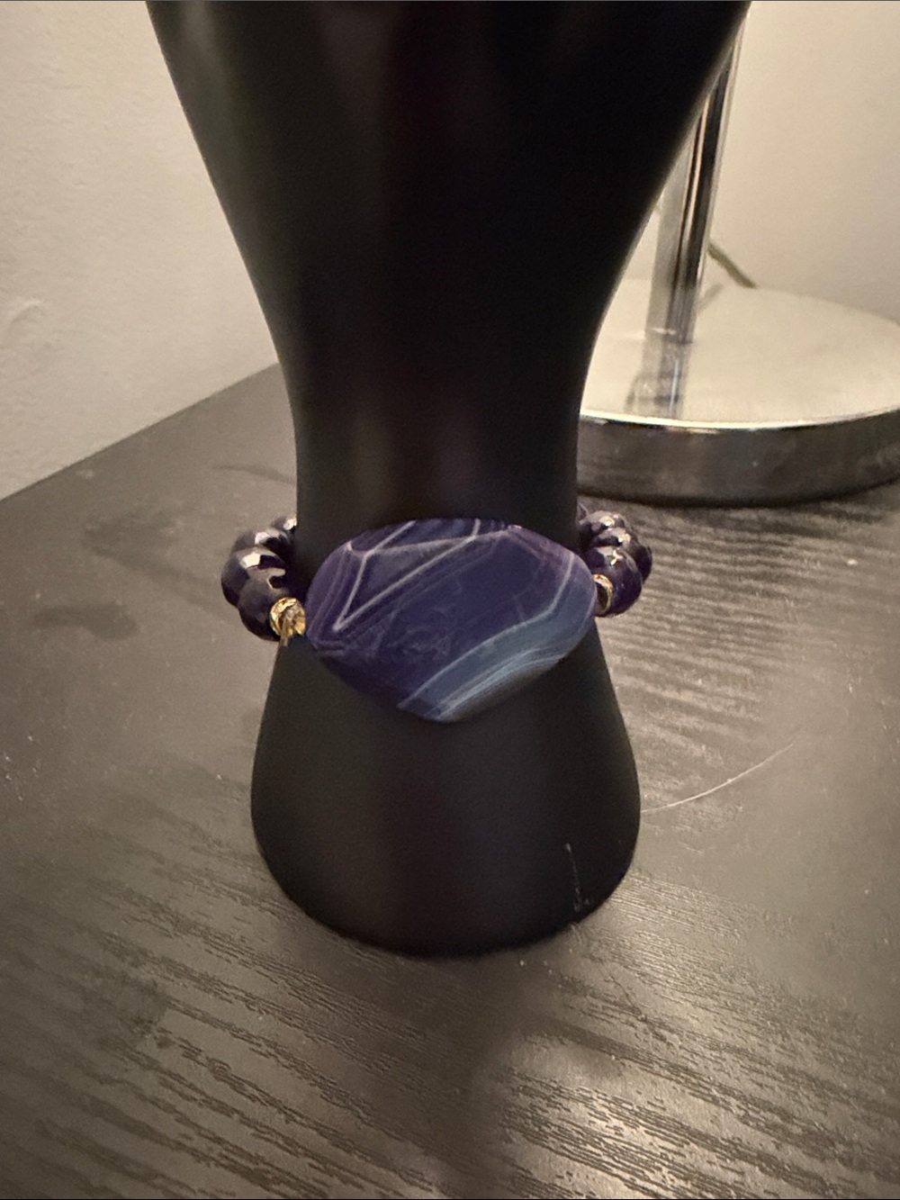 Purple Agate Beaded Bracelet - Unbranded